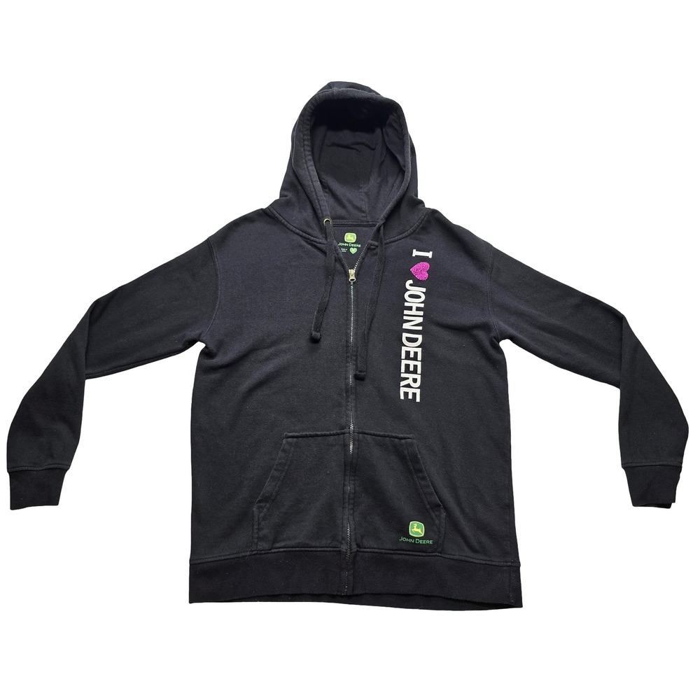 John Deere Zip Hoodie Farmcore‎ Graphic Black M